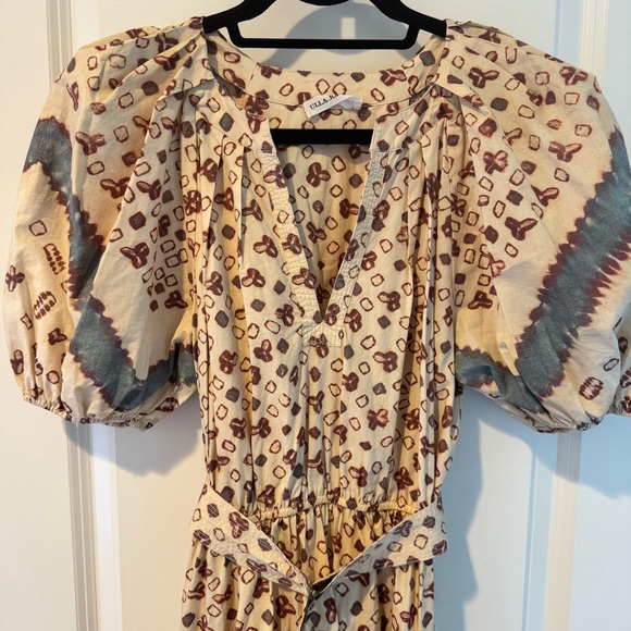 Ulla Johnson Josefina Ruched Floral Print V-Neck Dress | Size 2 / S - Picture 5 of 11